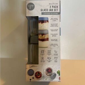 Core 2 Pack Glass Jar Set - Gray